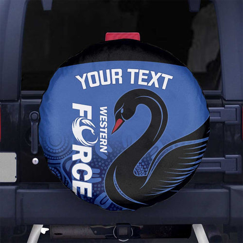 Custom Australia Western Force Spare Tire Cover Black Swan Aboriginal Blue Version