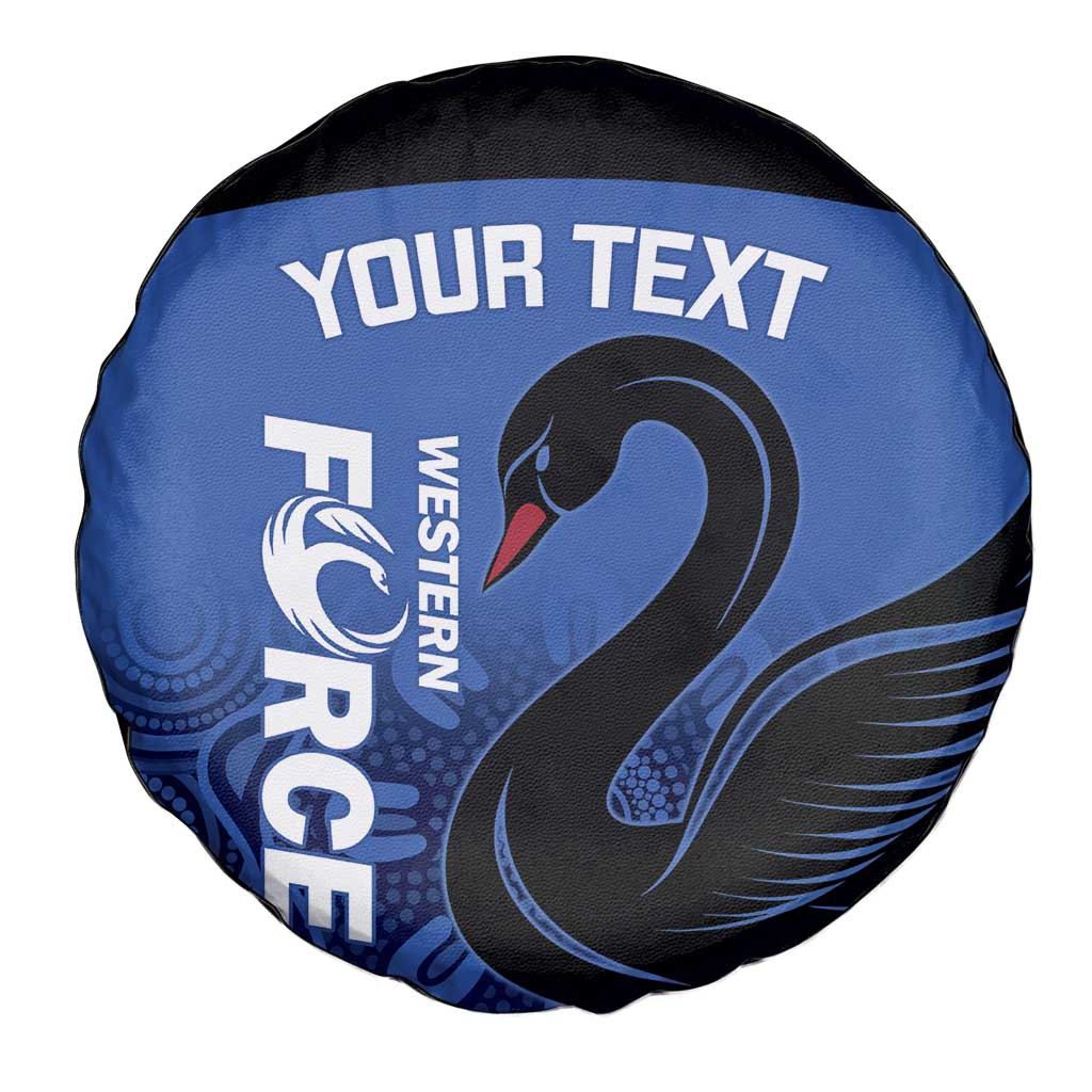 Custom Australia Western Force Spare Tire Cover Black Swan Aboriginal Blue Version