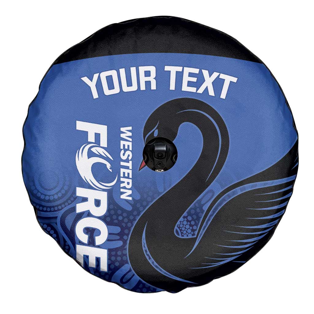 Custom Australia Western Force Spare Tire Cover Black Swan Aboriginal Blue Version
