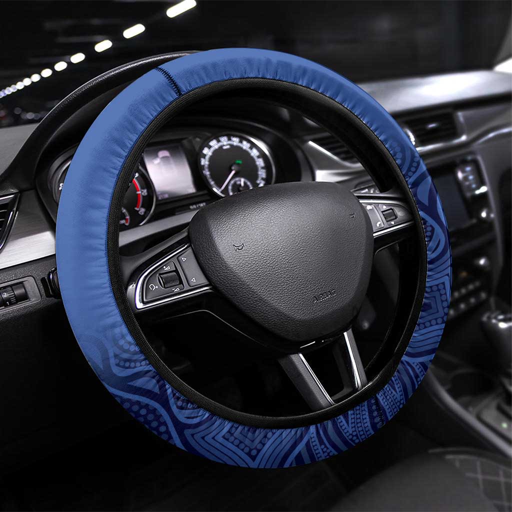Australia Western Force Steering Wheel Cover Black Swan Aboriginal Blue Version