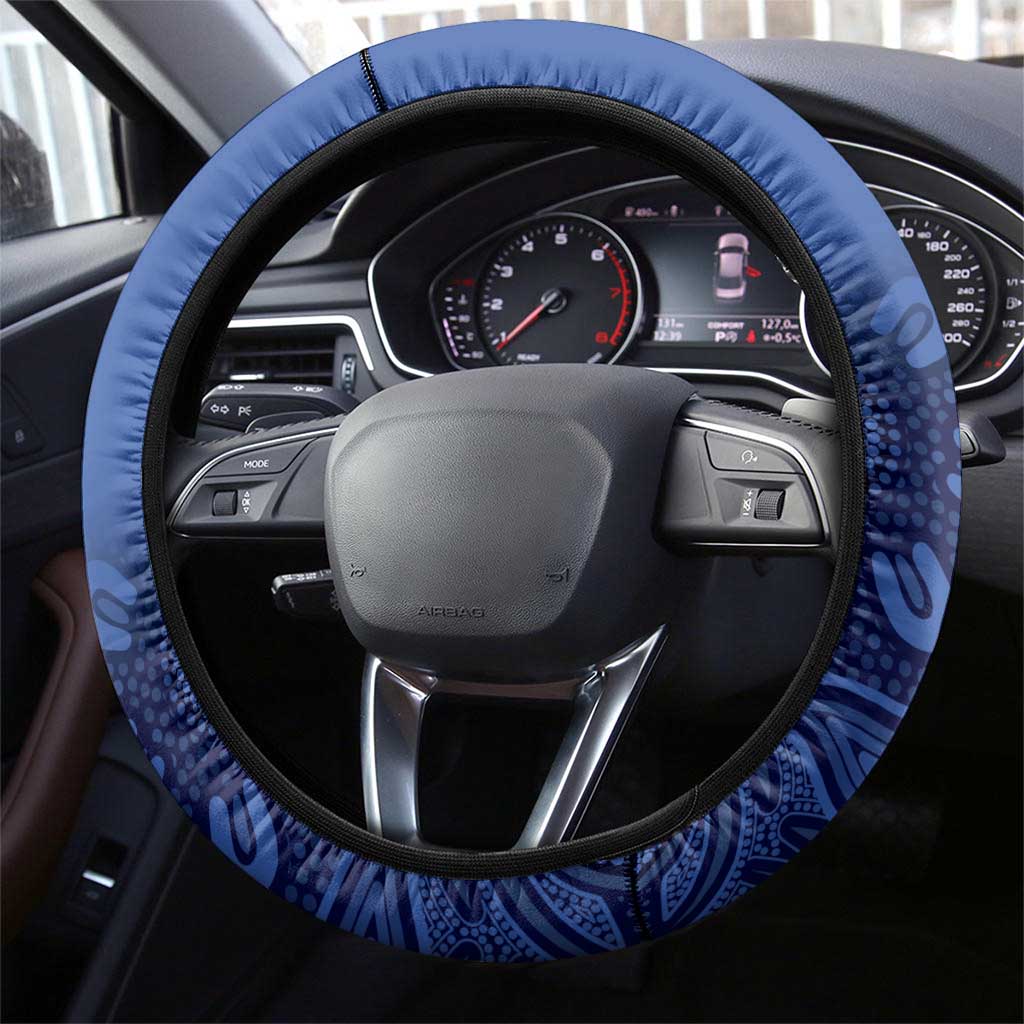 Australia Western Force Steering Wheel Cover Black Swan Aboriginal Blue Version