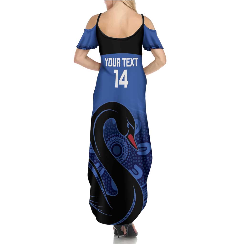Custom Australia Western Force Summer Maxi Dress Black Swan Aboriginal Blue Version