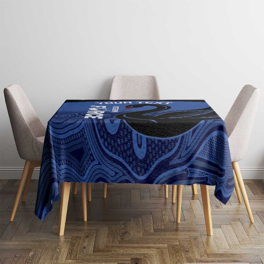 Custom Australia Western Force Tablecloth Black Swan Aboriginal Blue Version