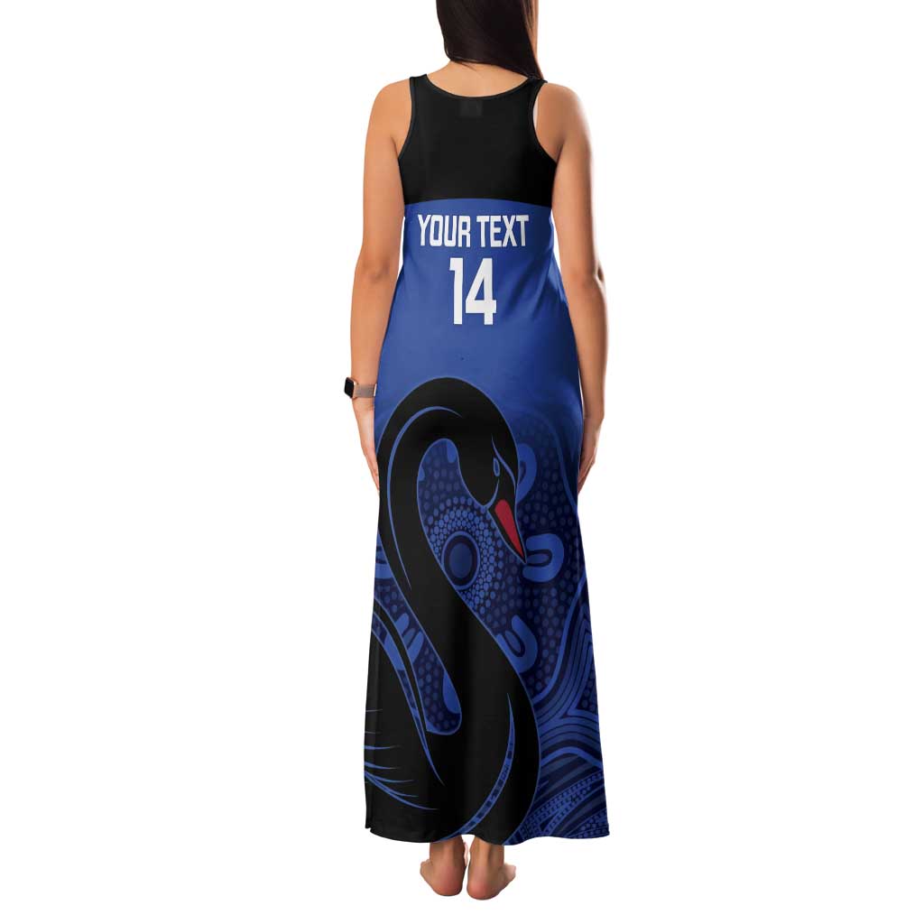 Custom Australia Western Force Tank Maxi Dress Black Swan Aboriginal Blue Version