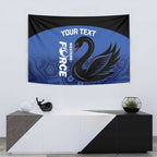 Custom Australia Western Force Tapestry Black Swan Aboriginal Blue Version