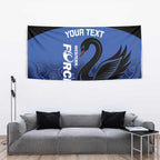 Custom Australia Western Force Tapestry Black Swan Aboriginal Blue Version