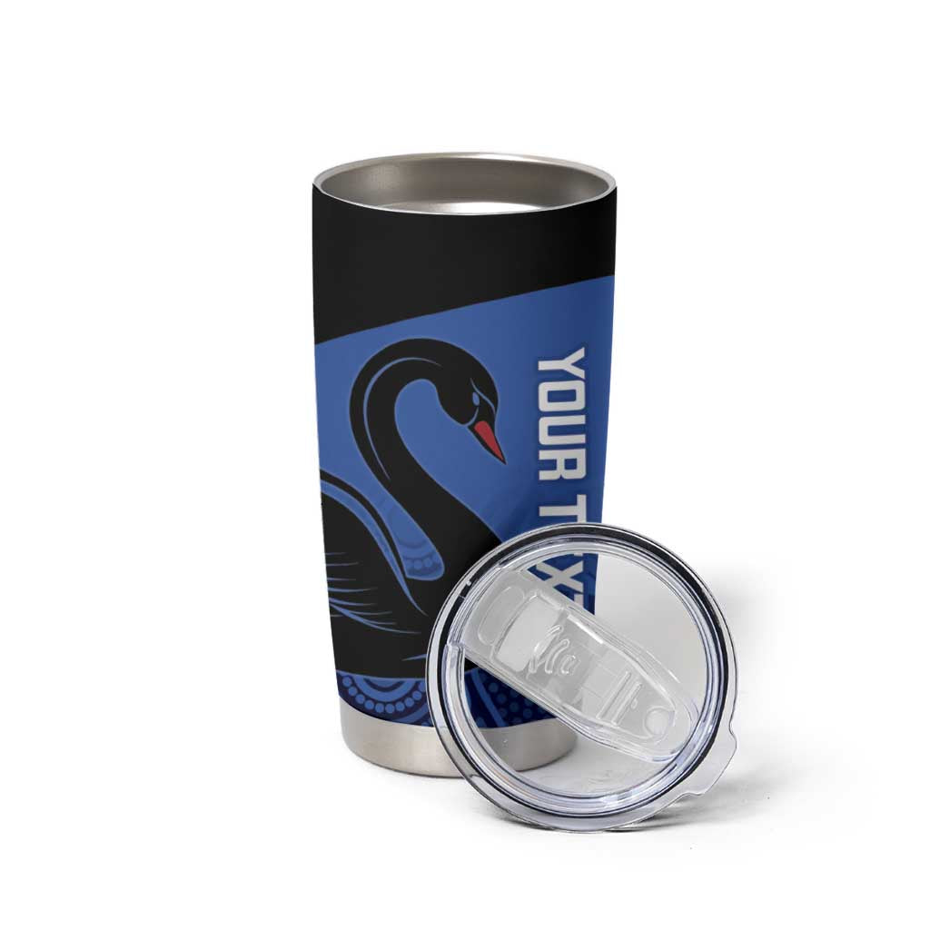 Custom Australia Western Force Tumbler Cup Black Swan Aboriginal Blue Version