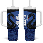 Custom Australia Western Force Tumbler With Handle Black Swan Aboriginal Blue Version