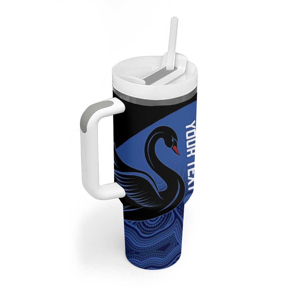 Custom Australia Western Force Tumbler With Handle Black Swan Aboriginal Blue Version