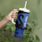 Custom Australia Western Force Tumbler With Handle Black Swan Aboriginal Blue Version