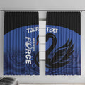 Custom Australia Western Force Window Curtain Black Swan Aboriginal Blue Version