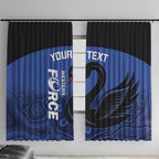 Custom Australia Western Force Window Curtain Black Swan Aboriginal Blue Version