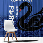 Custom Australia Western Force Window Curtain Black Swan Aboriginal Blue Version