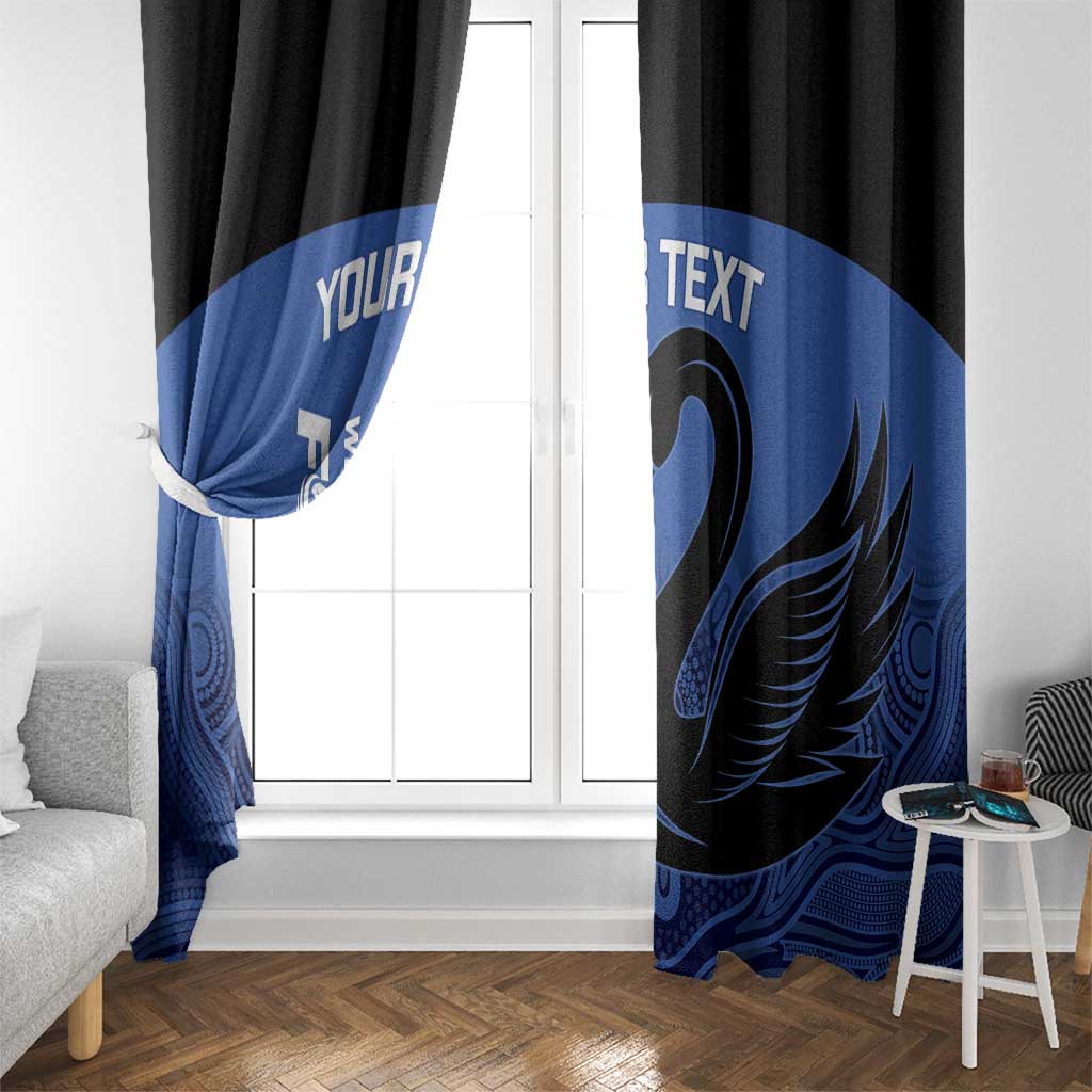 Custom Australia Western Force Window Curtain Black Swan Aboriginal Blue Version