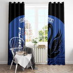 Custom Australia Western Force Window Curtain Black Swan Aboriginal Blue Version