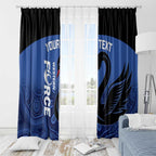 Custom Australia Western Force Window Curtain Black Swan Aboriginal Blue Version