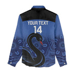 Custom Australia Western Force Women Casual Shirt Black Swan Aboriginal Blue Version