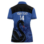 Custom Australia Western Force Women Polo Shirt Black Swan Aboriginal Blue Version