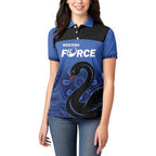 Custom Australia Western Force Women Polo Shirt Black Swan Aboriginal Blue Version