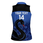 Custom Australia Western Force Women Sleeveless Polo Shirt Black Swan Aboriginal Blue Version