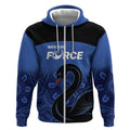 Custom Australia Western Force Zip Hoodie Black Swan Aboriginal Blue Version