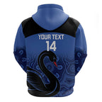 Custom Australia Western Force Zip Hoodie Black Swan Aboriginal Blue Version