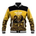 Custom Australia Western Force Baseball Jacket 20 Years Anniversary Aboriginal Yellow Version