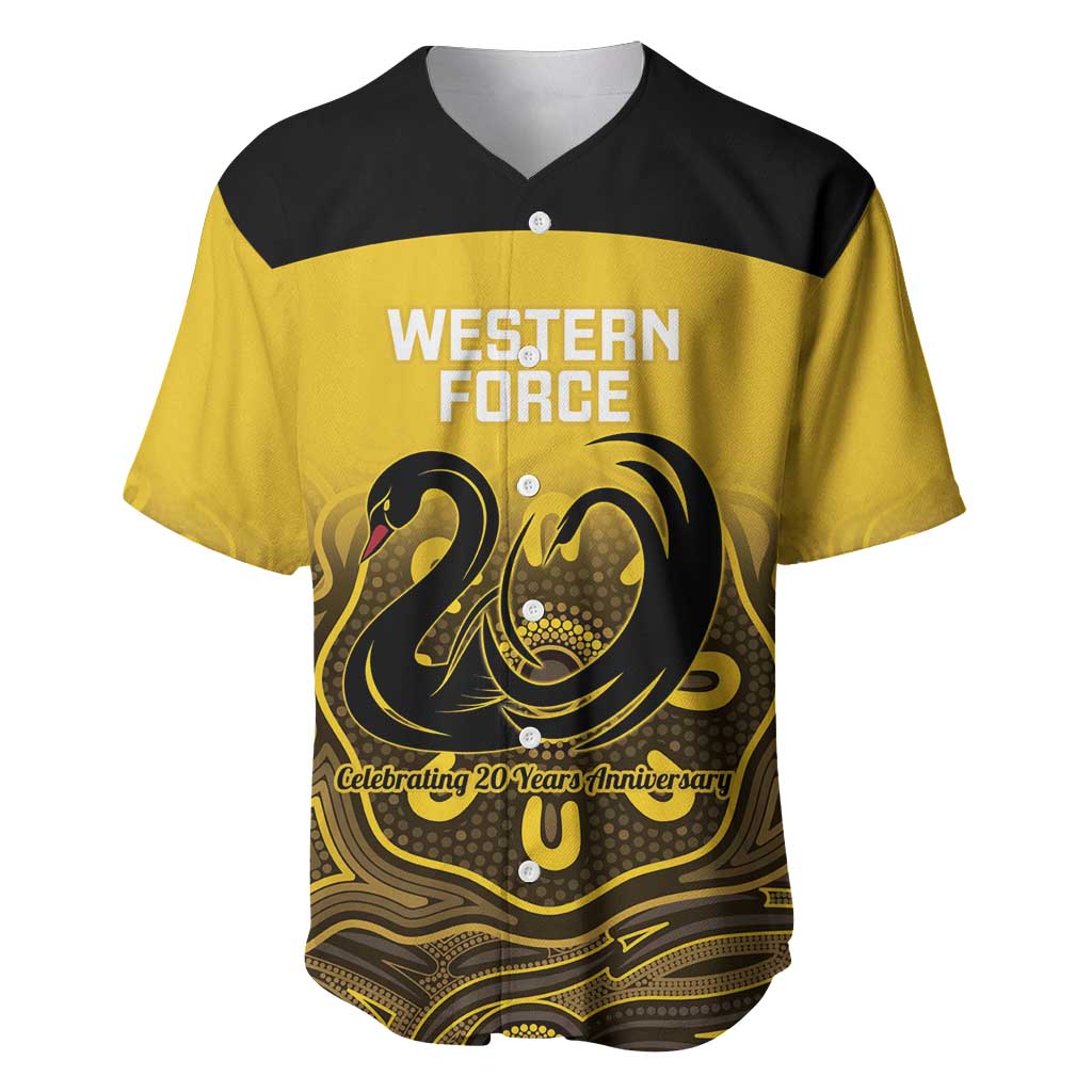 Custom Australia Western Force Baseball Jersey 20 Years Anniversary Aboriginal Yellow Version