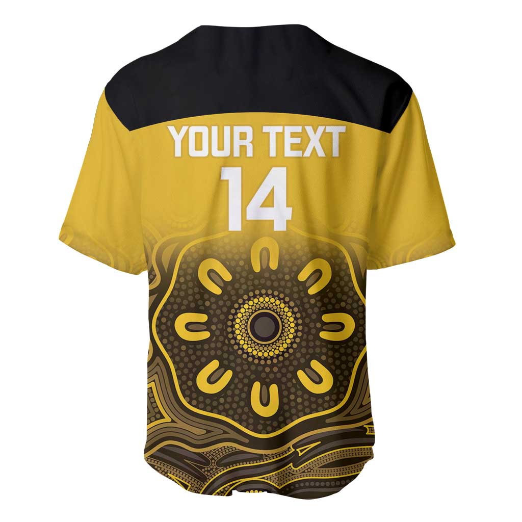 Custom Australia Western Force Baseball Jersey 20 Years Anniversary Aboriginal Yellow Version