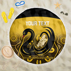 Custom Australia Western Force Beach Blanket 20 Years Anniversary Aboriginal Yellow Version