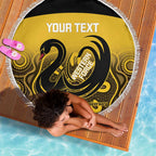 Custom Australia Western Force Beach Blanket 20 Years Anniversary Aboriginal Yellow Version