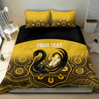 Custom Australia Western Force Bedding Set 20 Years Anniversary Aboriginal Yellow Version
