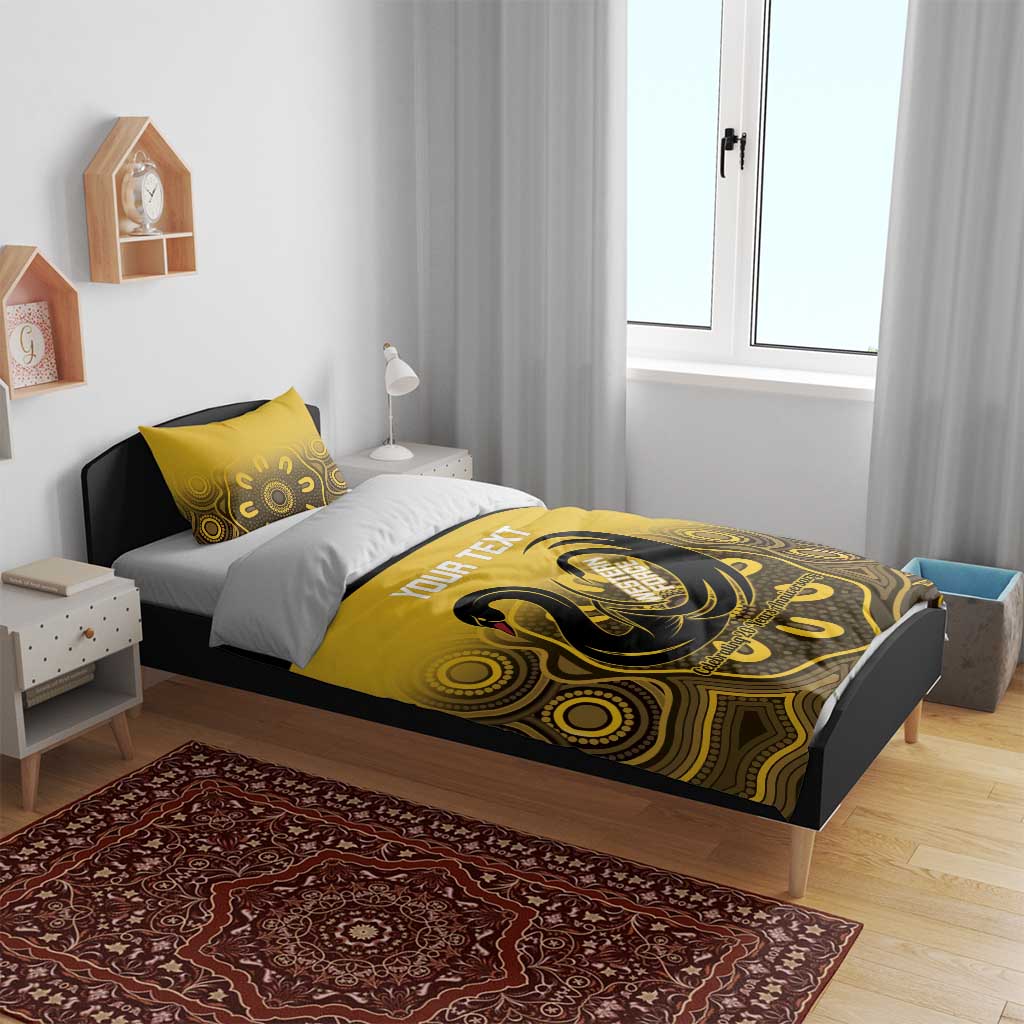Custom Australia Western Force Bedding Set 20 Years Anniversary Aboriginal Yellow Version