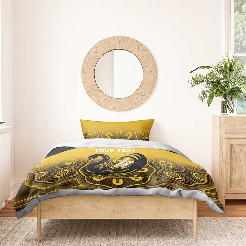 Custom Australia Western Force Bedding Set 20 Years Anniversary Aboriginal Yellow Version