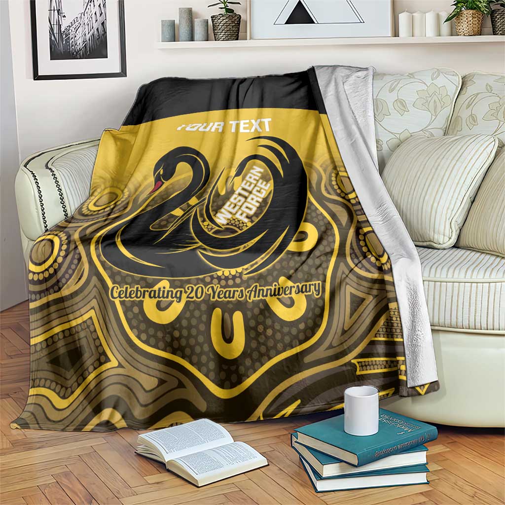 Custom Australia Western Force Blanket 20 Years Anniversary Aboriginal Yellow Version
