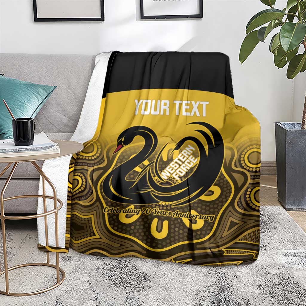 Custom Australia Western Force Blanket 20 Years Anniversary Aboriginal Yellow Version