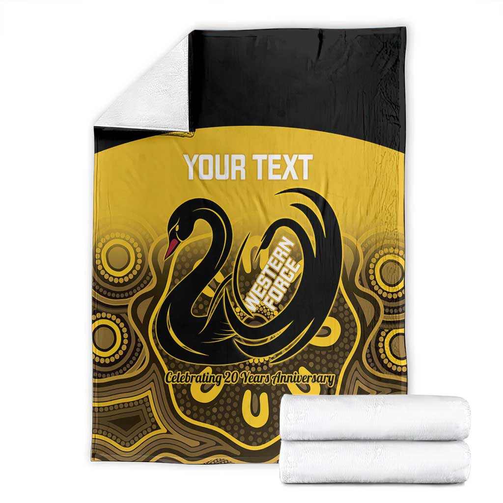 Custom Australia Western Force Blanket 20 Years Anniversary Aboriginal Yellow Version