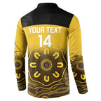 Custom Australia Western Force Button Sweatshirt 20 Years Anniversary Aboriginal Yellow Version