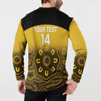 Custom Australia Western Force Button Sweatshirt 20 Years Anniversary Aboriginal Yellow Version