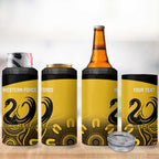 Custom Australia Western Force 4 in 1 Can Cooler Tumbler 20 Years Anniversary Aboriginal Yellow Version