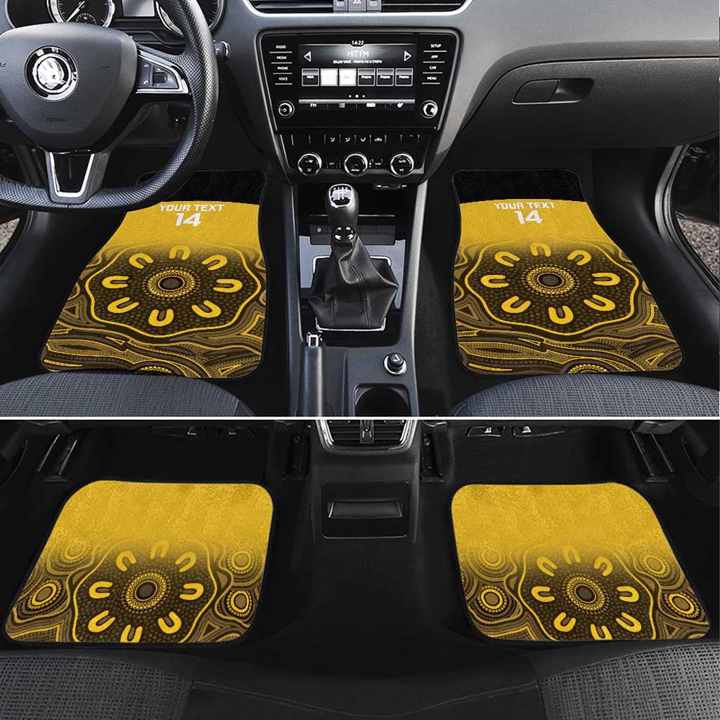 Custom Australia Western Force Car Mats 20 Years Anniversary Aboriginal Yellow Version