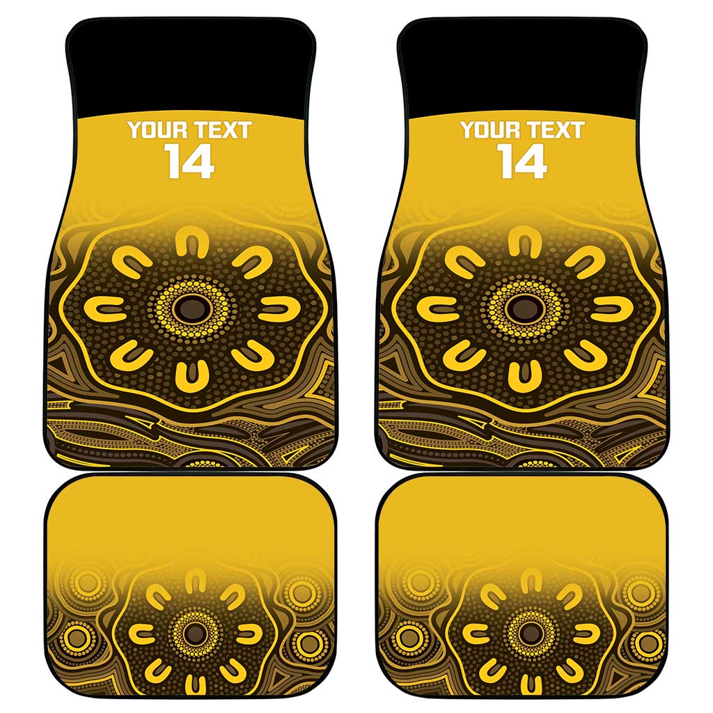 Custom Australia Western Force Car Mats 20 Years Anniversary Aboriginal Yellow Version