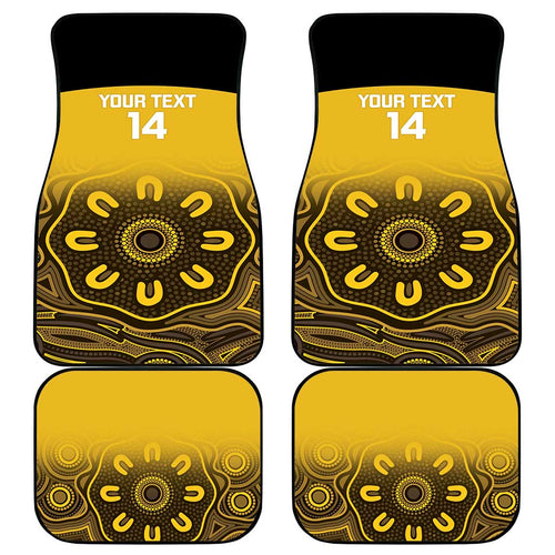 Custom Australia Western Force Car Mats 20 Years Anniversary Aboriginal Yellow Version