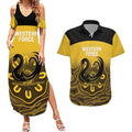 Custom Australia Western Force Couples Matching Summer Maxi Dress and Hawaiian Shirt 20 Years Anniversary Aboriginal Yellow Version