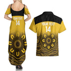 Custom Australia Western Force Couples Matching Summer Maxi Dress and Hawaiian Shirt 20 Years Anniversary Aboriginal Yellow Version