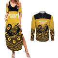 Custom Australia Western Force Couples Matching Summer Maxi Dress and Long Sleeve Button Shirt 20 Years Anniversary Aboriginal Yellow Version