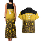 Custom Australia Western Force Couples Matching Tank Maxi Dress and Hawaiian Shirt 20 Years Anniversary Aboriginal Yellow Version