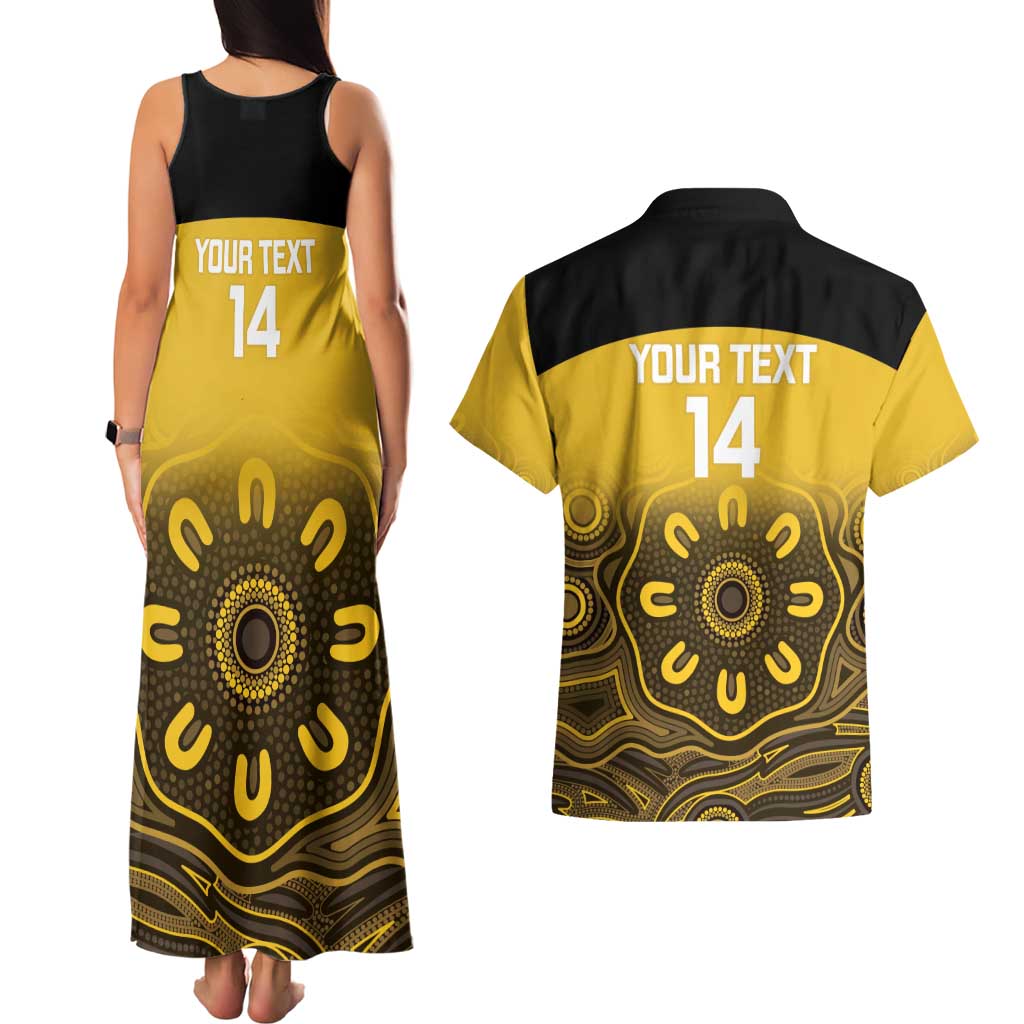 Custom Australia Western Force Couples Matching Tank Maxi Dress and Hawaiian Shirt 20 Years Anniversary Aboriginal Yellow Version