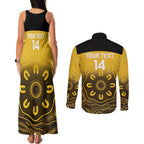 Custom Australia Western Force Couples Matching Tank Maxi Dress and Long Sleeve Button Shirt 20 Years Anniversary Aboriginal Yellow Version