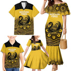 Custom Australia Western Force Family Matching Mermaid Dress and Hawaiian Shirt 20 Years Anniversary Aboriginal Yellow Version